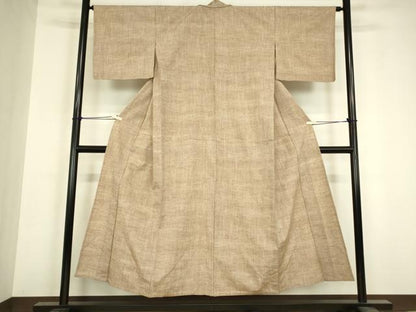 平和屋着物▽上質な紬　単衣　霞文　正絹　逸品　DABH6573az