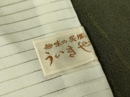 平和屋着物▽上質な小紋　単衣　枝蕾　鬼しぼ縮緬　正絹　逸品　DABH6576az
