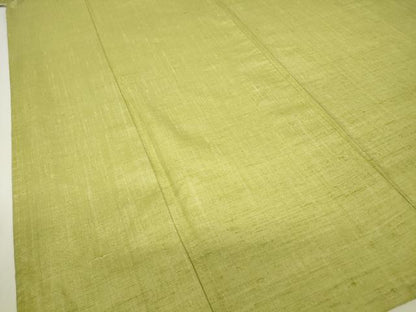 平和屋着物▽上質な紬　単衣　抹茶色　正絹　逸品　DABH6577az
