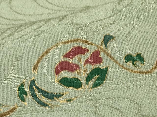 平和屋着物▽上質な小紋　単衣　絞り　流水花文　金彩　正絹　逸品　DABH6582az