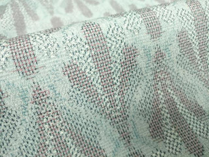 平和屋着物▽本塩沢　やまだ織　単衣　若松葉文　証紙付き　正絹　逸品　DABH6585az