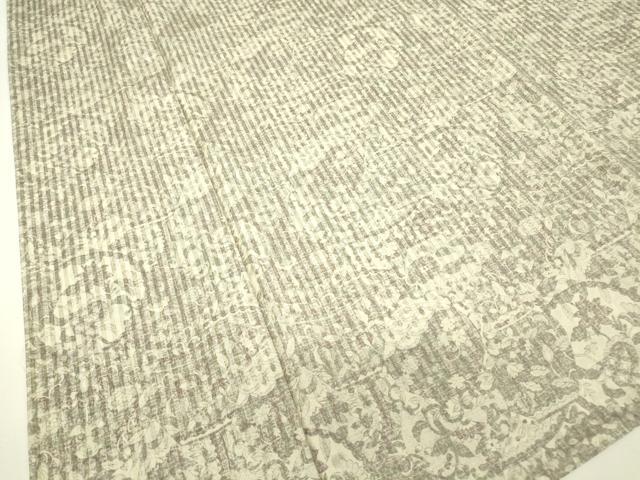 平和屋着物▽上質な小紋　単衣　更紗花文　正絹　逸品　DABH6592az