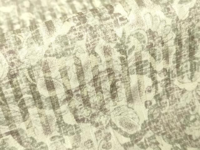平和屋着物▽上質な小紋　単衣　更紗花文　正絹　逸品　DABH6592az