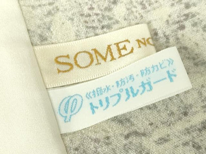 平和屋着物▽上質な小紋　単衣　更紗花文　正絹　逸品　DABH6592az