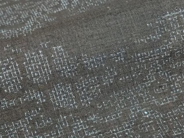 平和屋着物▽結城紬　単衣　雲取り青海波文　80亀甲　正絹　逸品　DABH6597az