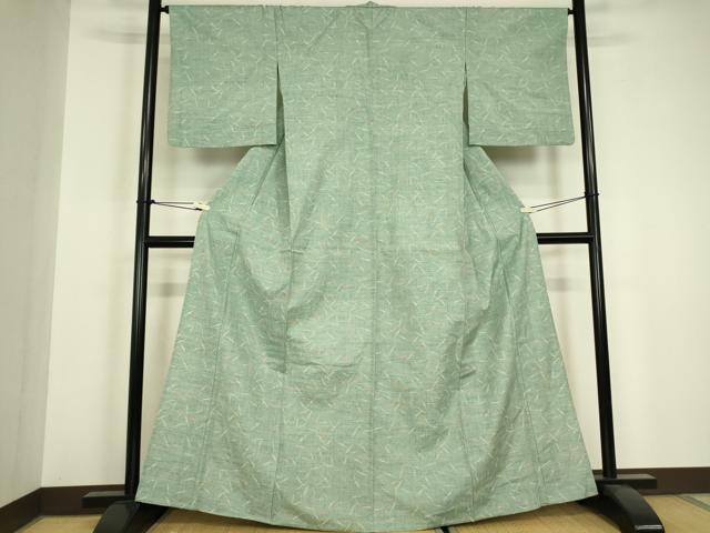 平和屋着物▽上質な紬　単衣　成り物　やまと謹製　正絹　逸品　DABH6599az