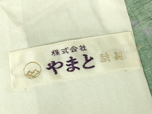 平和屋着物▽上質な紬　単衣　成り物　やまと謹製　正絹　逸品　DABH6599az