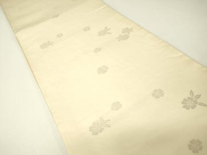 平和屋着物▼両面　六通柄袋帯　唐織　若松葉花文　金銀糸　正絹　逸品　DABH6626az