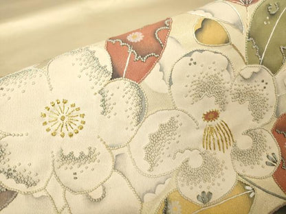 平和屋着物▼中国三大刺繍　相良刺繍　総刺繍　太鼓柄袋帯　辻が花　金糸　正絹　逸品　DABH6642az