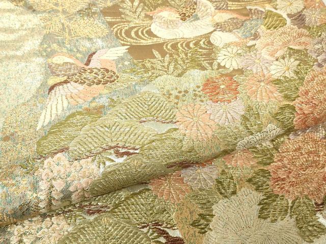 平和屋着物▼西陣　六通柄袋帯　蒔絵　金糸　正絹　逸品　DABH6658az