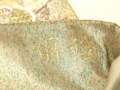平和屋着物▼西陣　六通柄袋帯　蒔絵　金糸　正絹　逸品　DABH6658az