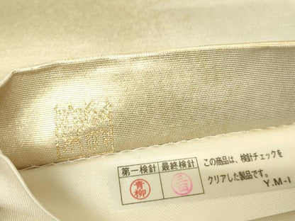平和屋着物▼西陣　京の名門　じゅらく謹製　帝王紫　六通柄袋帯　正倉院鴛鴦花文　金糸　引箔　正絹　逸品　DABH6662az