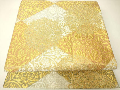 平和屋着物▼六通柄袋帯　御大典　金糸　正絹　逸品　DABH6678az