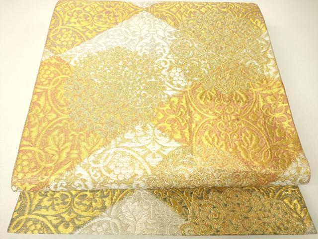 平和屋着物▼六通柄袋帯　御大典　金糸　正絹　逸品　DABH6678az