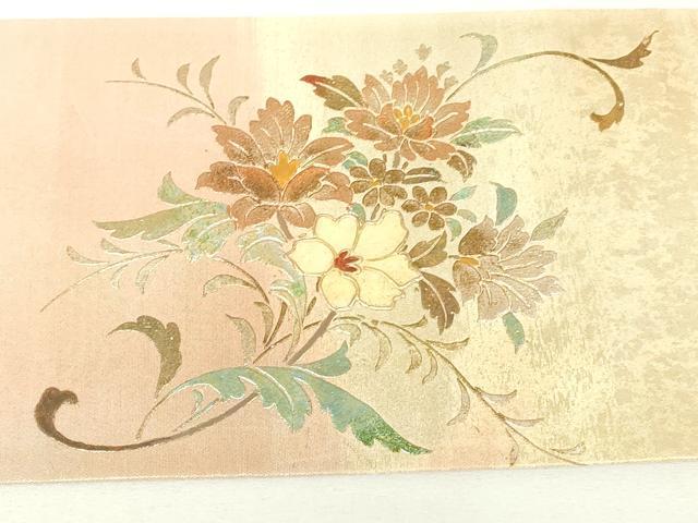 平和屋着物▼九寸名古屋帯　螺鈿　鳳凰花文　金彩　引箔　正絹　逸品　DABH6691az
