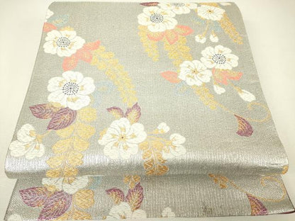 平和屋着物▼六通柄袋帯　辻が花　金糸　正絹　逸品　DABH6692az