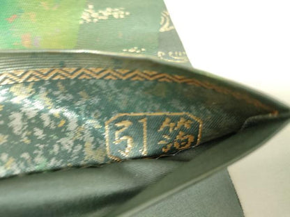 平和屋着物▼六通柄袋帯　日本の情景　江戸百景　金糸　引箔　正絹　逸品　DABH6725az