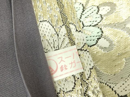 平和屋着物▼六通柄袋帯　正倉院花文　金糸　鈴乃屋扱い　正絹　逸品　DABH6727az