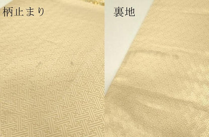 平和屋着物▼佐賀錦　六通柄袋帯　唐織　名物裂花文　金糸　正絹　逸品　DABH6798az