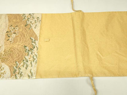 平和屋着物▼六通柄袋帯　華衣　金糸　正絹　逸品　DABH6800az