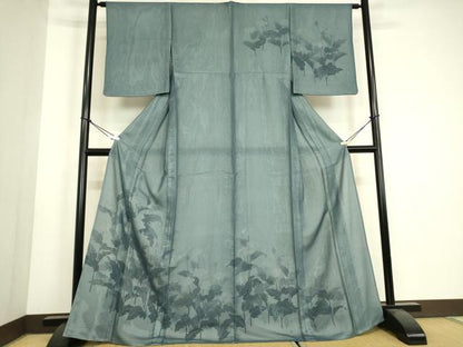 平和屋着物▽訪問着　無双　紗袷　紗×絽　友禅　草花文　正絹　逸品　DABH6809az