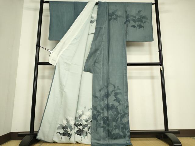 平和屋着物▽訪問着　無双　紗袷　紗×絽　友禅　草花文　正絹　逸品　DABH6809az