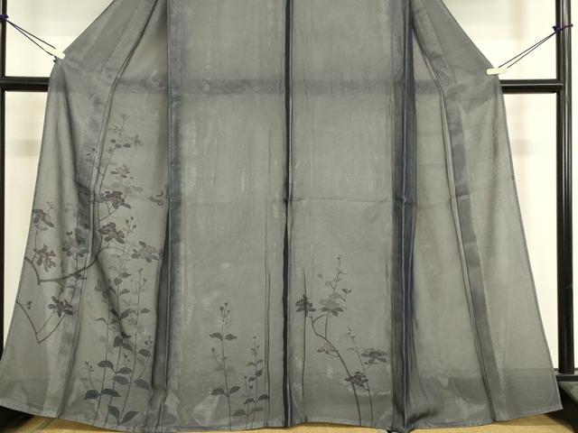 平和屋着物▽訪問着　無双　紗袷　紗×絽　舞蝶枝花文　正絹　逸品　DABH6813az