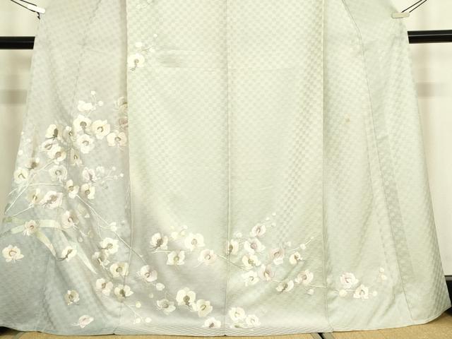 平和屋着物▽訪問着　単衣　総手刺繍　胡蝶蘭　金銀糸　正絹　逸品　DABH6814az