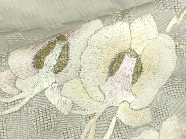 平和屋着物▽訪問着　単衣　総手刺繍　胡蝶蘭　金銀糸　正絹　逸品　DABH6814az