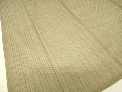 平和屋着物▽本場結城紬　重要無形文化財　単衣　縞　証紙付き　正絹　逸品　DABH6815az