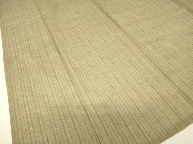 平和屋着物▽本場結城紬　重要無形文化財　単衣　縞　証紙付き　正絹　逸品　DABH6815az
