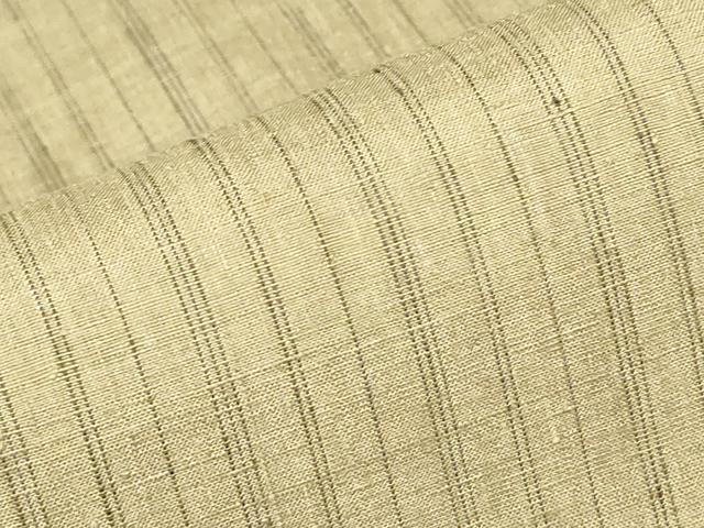 平和屋着物▽本場結城紬　重要無形文化財　単衣　縞　証紙付き　正絹　逸品　DABH6815az