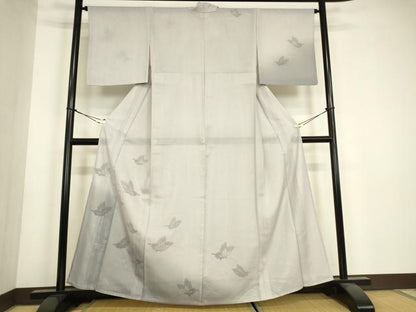 平和屋着物▽訪問着　無双　紗袷　紗×絽　舞蝶文　金彩　正絹　逸品　DABH6817az