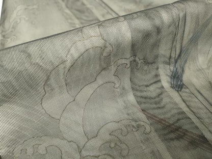 平和屋着物▽訪問着　無双　紗袷　紗×紗　立波文　金彩　正絹　逸品　未使用　DABH6818az