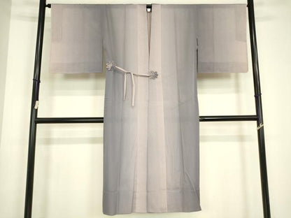平和屋着物▽道中着　スリーシーズン　春夏秋　塵除け　縞　ロング丈　正絹　逸品　DABH6820az