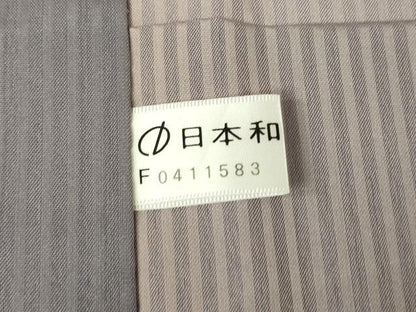 平和屋着物▽道中着　スリーシーズン　春夏秋　塵除け　縞　ロング丈　正絹　逸品　DABH6820az