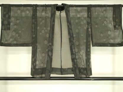平和屋着物▽羽織　スリーシーズン　春夏秋　塵除け　丸文　正絹　逸品　DABH6823az