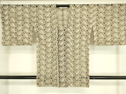 平和屋着物▽道行コート　スリーシーズン　春夏秋　塵除け　総レース　舞葉文　DABH6824az