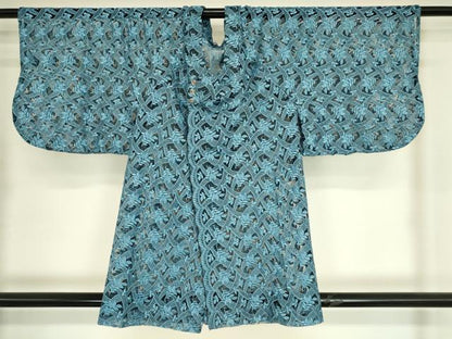 平和屋着物▽道行コート　スリーシーズン　春夏秋　塵除け　総レース　草花文　オンワード樫山　DABH6831az