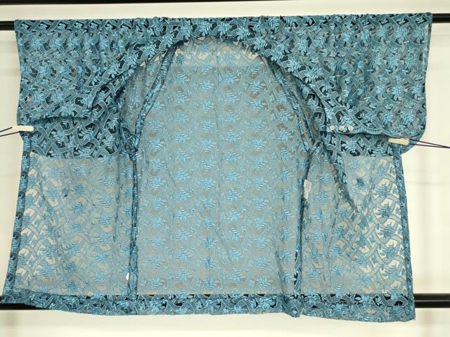 平和屋着物▽道行コート　スリーシーズン　春夏秋　塵除け　総レース　草花文　オンワード樫山　DABH6831az