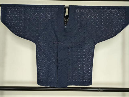 平和屋着物▽和装コート　スリーシーズン　春夏秋　塵除け　総レース　花丸文　未使用　DABH6835az