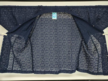平和屋着物▽和装コート　スリーシーズン　春夏秋　塵除け　総レース　花丸文　未使用　DABH6835az