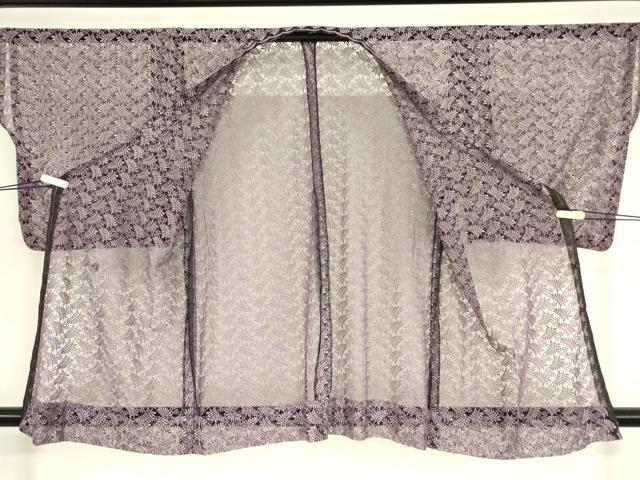 平和屋着物▽道行コート　スリーシーズン　春夏秋　塵除け　総レース　草花文　DABH6836az