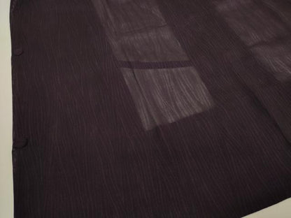 平和屋着物▽道行コート　スリーシーズン　春夏秋　塵除け　変わり縞　深紫色　正絹　逸品　DABH6844az