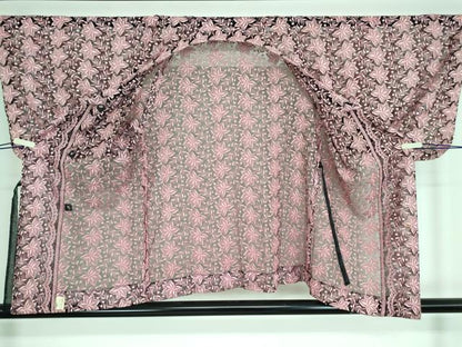 平和屋着物▽道行コート　スリーシーズン　春夏秋　塵除け　総レース　舞葉文　DABH6848az