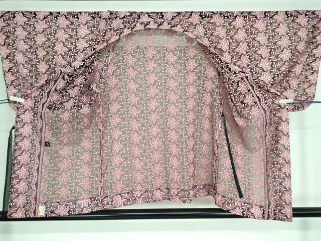 平和屋着物▽道行コート　スリーシーズン　春夏秋　塵除け　総レース　舞葉文　DABH6848az