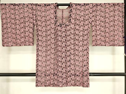 平和屋着物▽道行コート　スリーシーズン　春夏秋　塵除け　総レース　草花文　ロング丈　DABH6849az