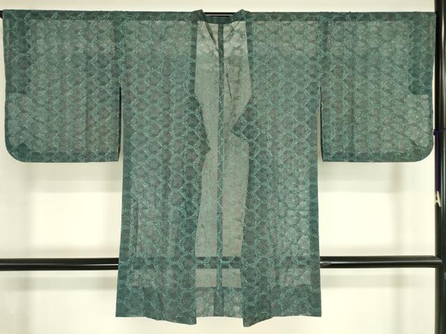 平和屋着物▽道行コート　スリーシーズン　春夏秋　塵除け　総レース　草葉文　ロング丈　DABH6850az