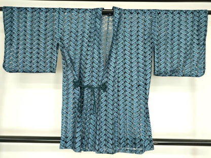 平和屋着物▽道中着　スリーシーズン　春夏秋　塵除け　総レース　草花文　DABH6854az