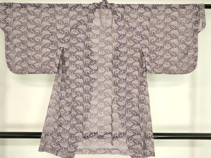 平和屋着物▽道行コート　スリーシーズン　春夏秋　塵除け　総レース　舞葉文　DABH6857az